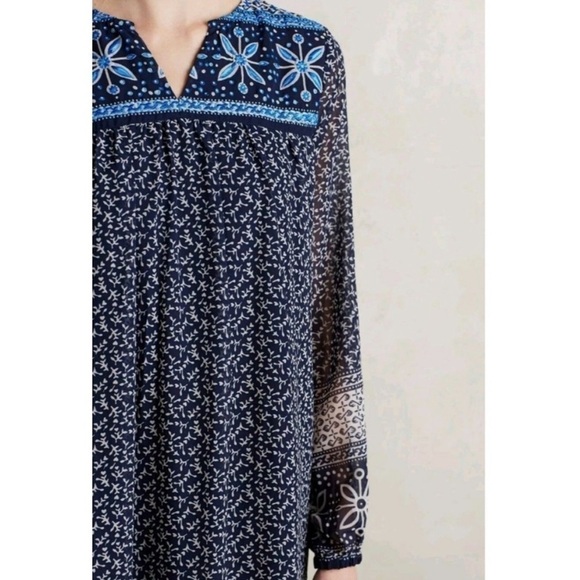 Anthropologie Kas New York Grazia Floral Embroidered Midi Peasant Dress Size XS - Picture 6 of 12